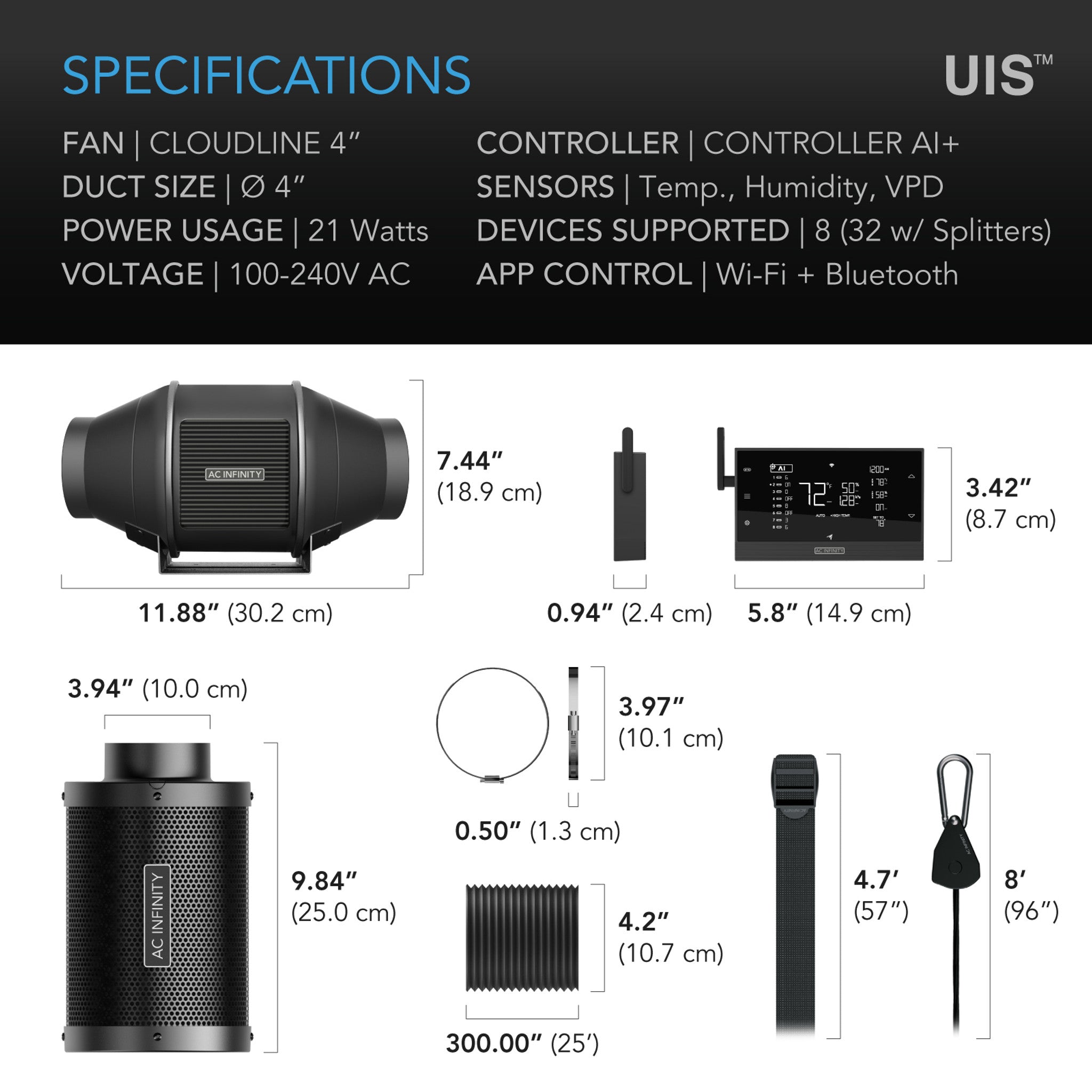 AC Infinity PRO Filtration Kit - Inteligentny zestaw filtracji powietrza