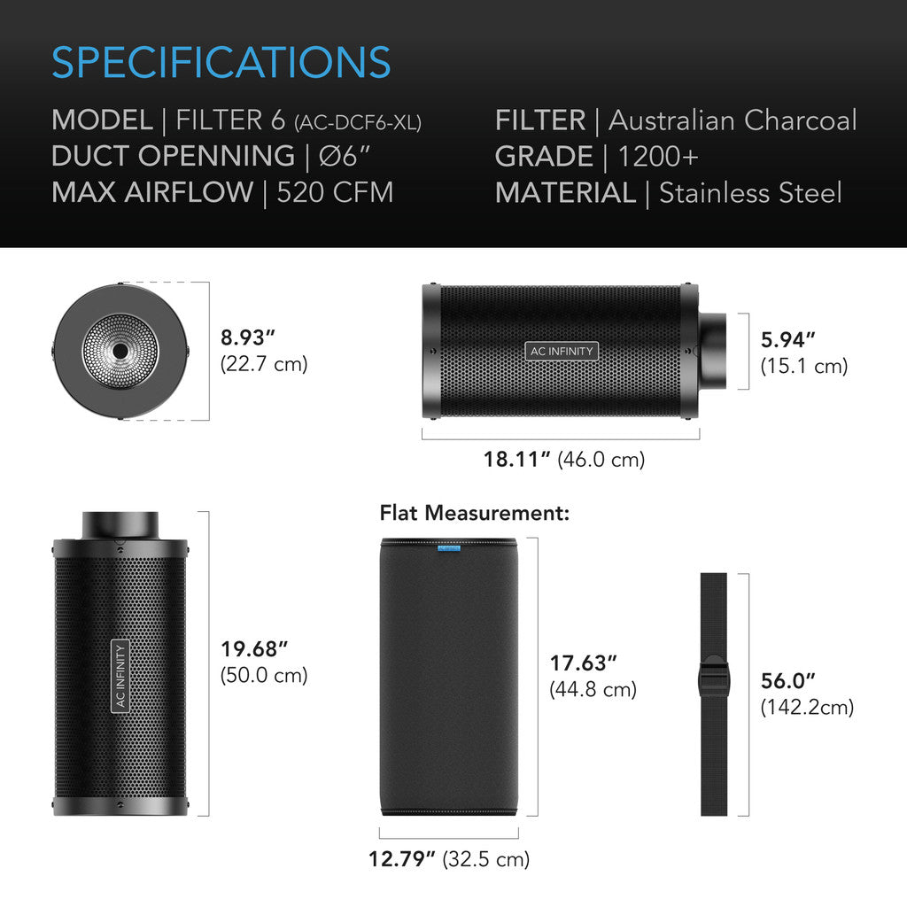 AC Infinity DUCT CARBON FILTER - Filtry węglowe