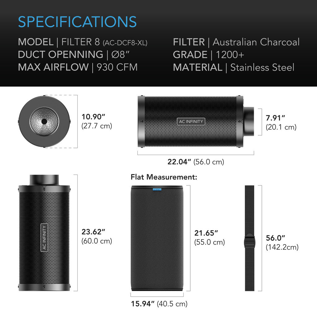 AC Infinity DUCT CARBON FILTER - Filtry węglowe