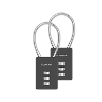 Combination lock, flexible steel cable loop, set of 2