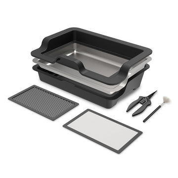 Large trimming tray system, set of 3 trays and 2 screens, interchangeable and ergonomic design