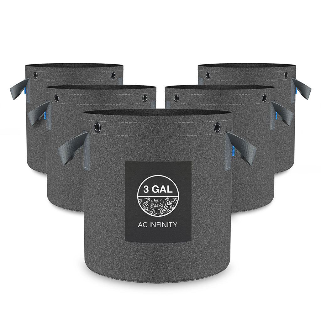 AC Infinity Heavy Duty Reusable Fabric Pots 5 Pack - Wytrzymałe donice materiałowe 5 Pack
