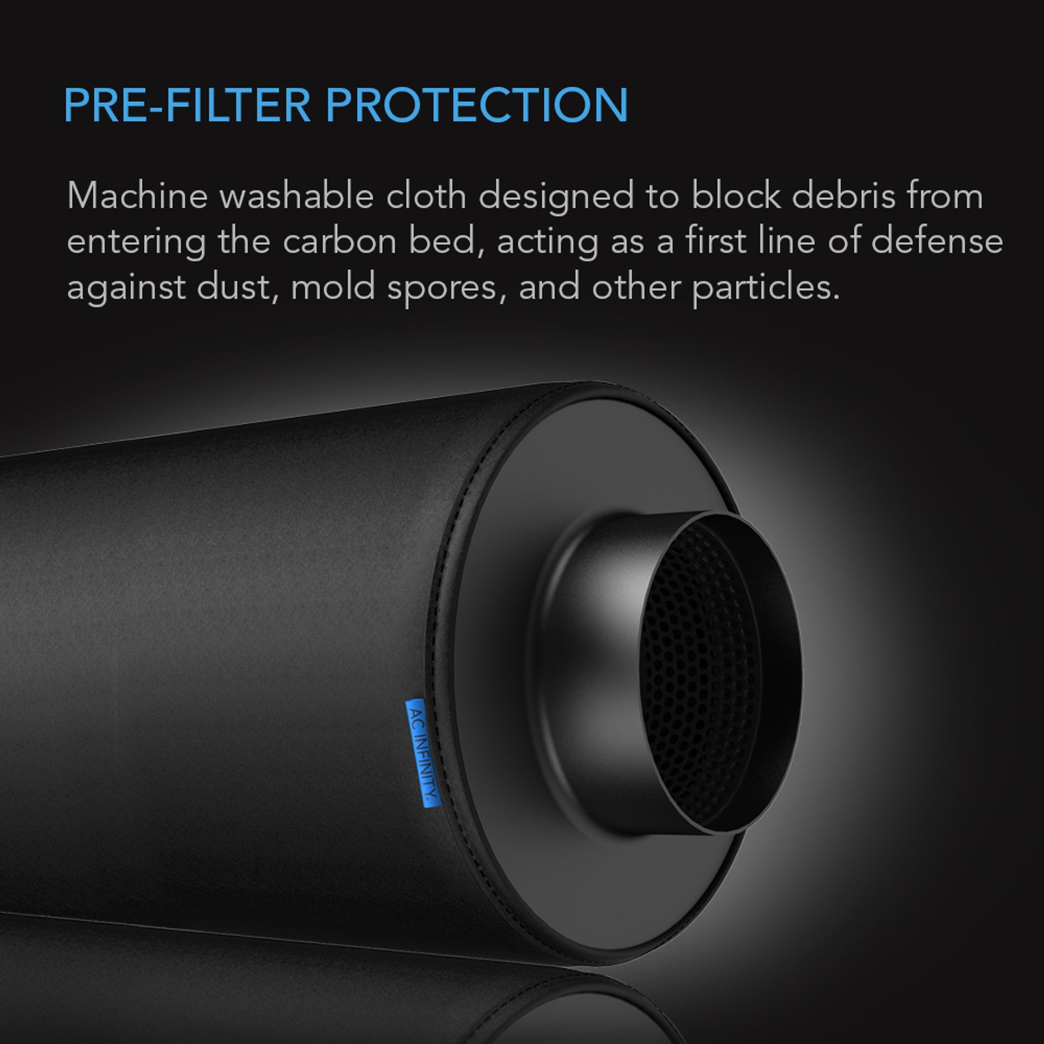 Pre-filter fabric for inline carbon filter, 2 pieces per set.