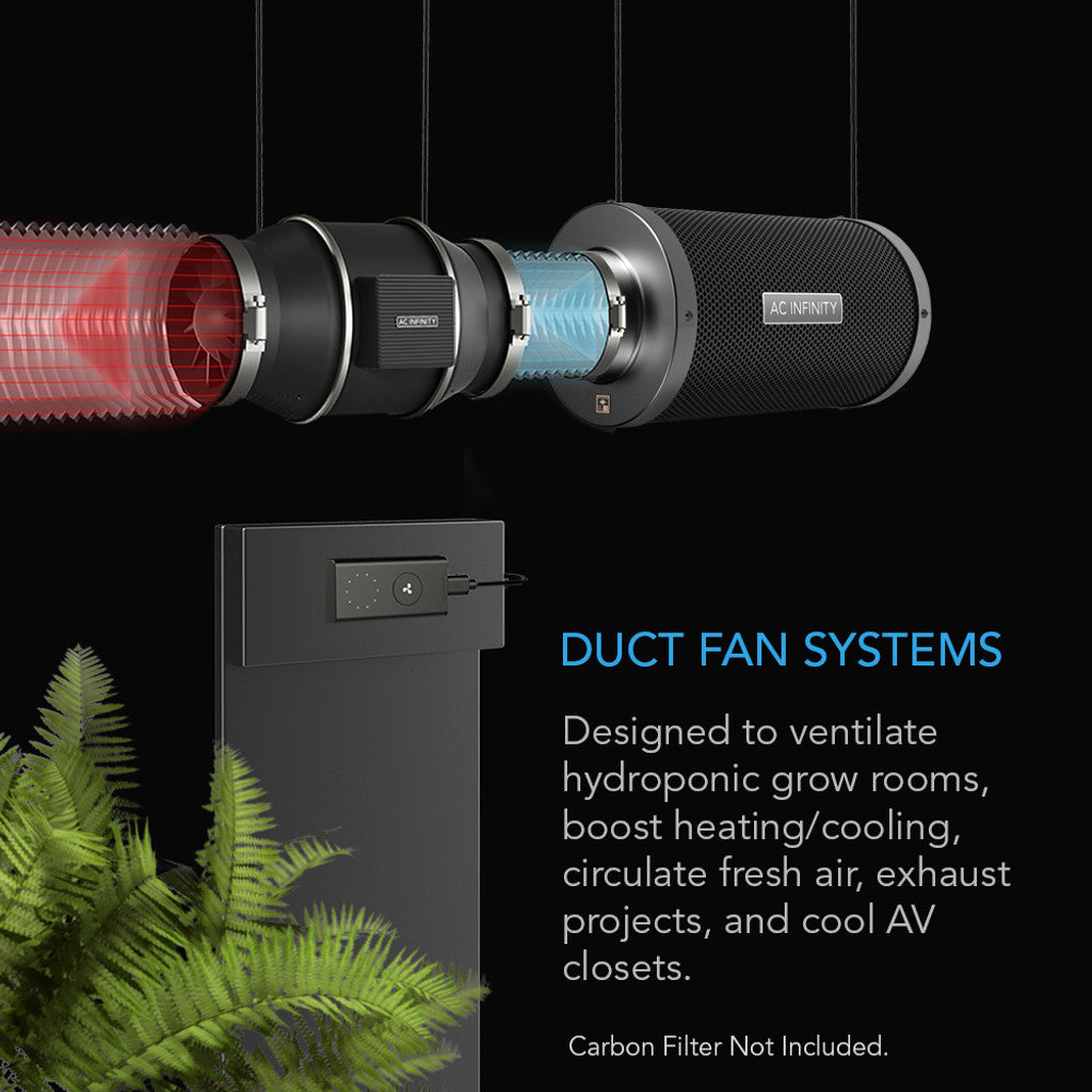 CLOUDLINE S4, Quiet Inline Duct Fan System with Speed ​​Controller, 100 mm