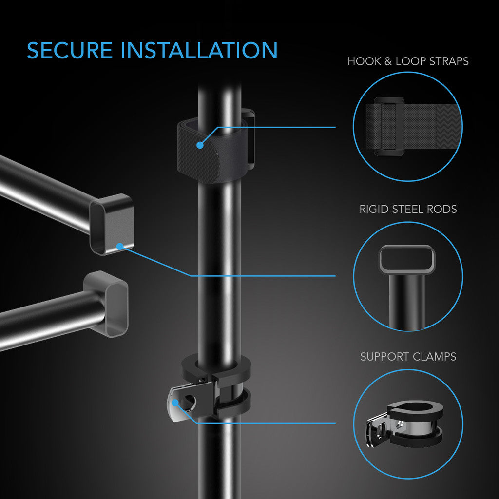 Grow tent mounting beams for indoor grow spaces