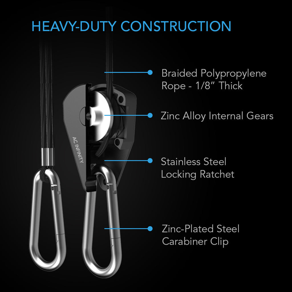 AC Infinity Heavy-Duty Adjustable Rope Clip Hanger - Regulowane wieszaki linowe