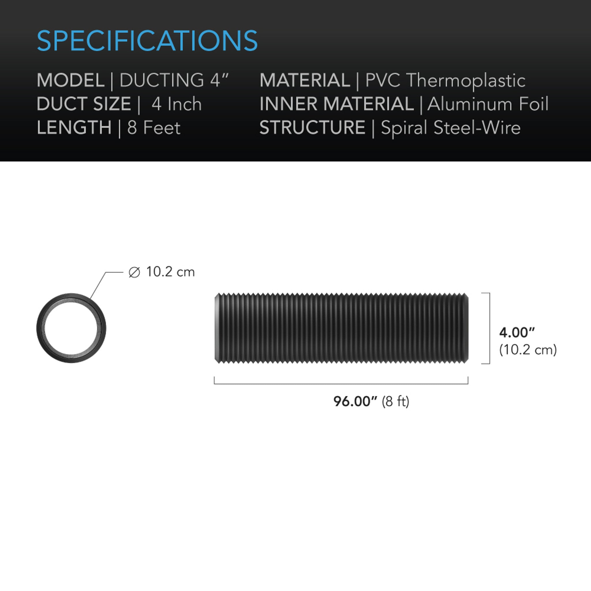 AC Infinity Flexible Four-Layer Ducting - Czterowarstwowe, elastyczne przewody wentylacyjne