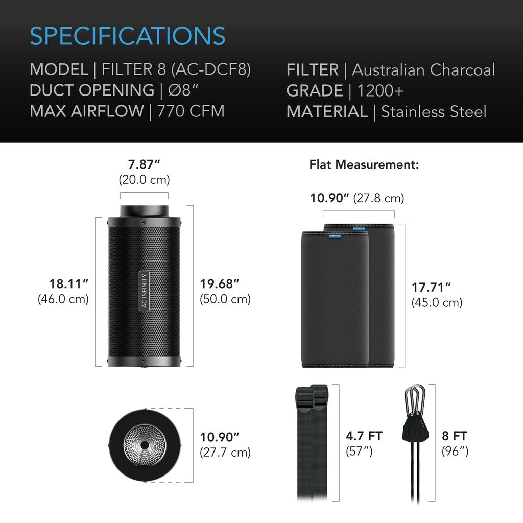 AC Infinity DUCT CARBON FILTER - Filtry węglowe