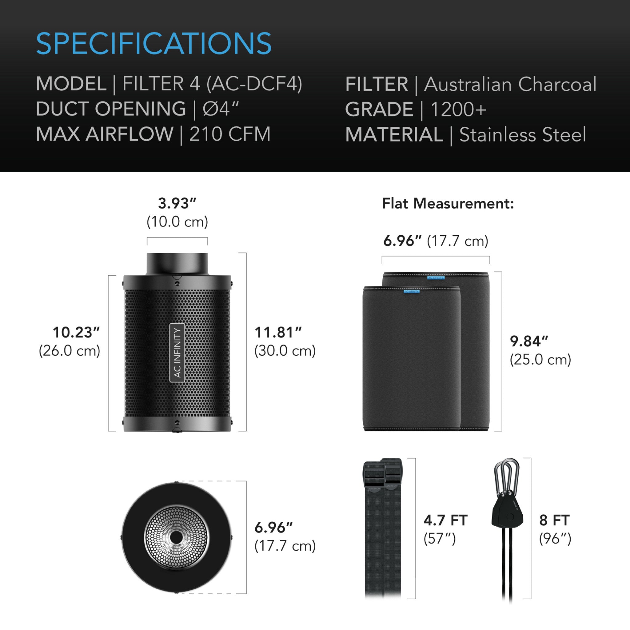 AC Infinity DUCT CARBON FILTER - Filtry węglowe
