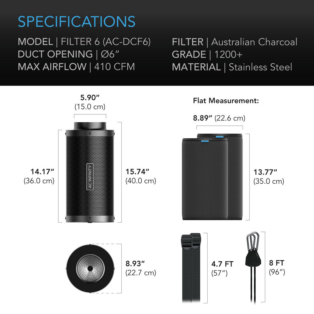AC Infinity DUCT CARBON FILTER - Filtry węglowe