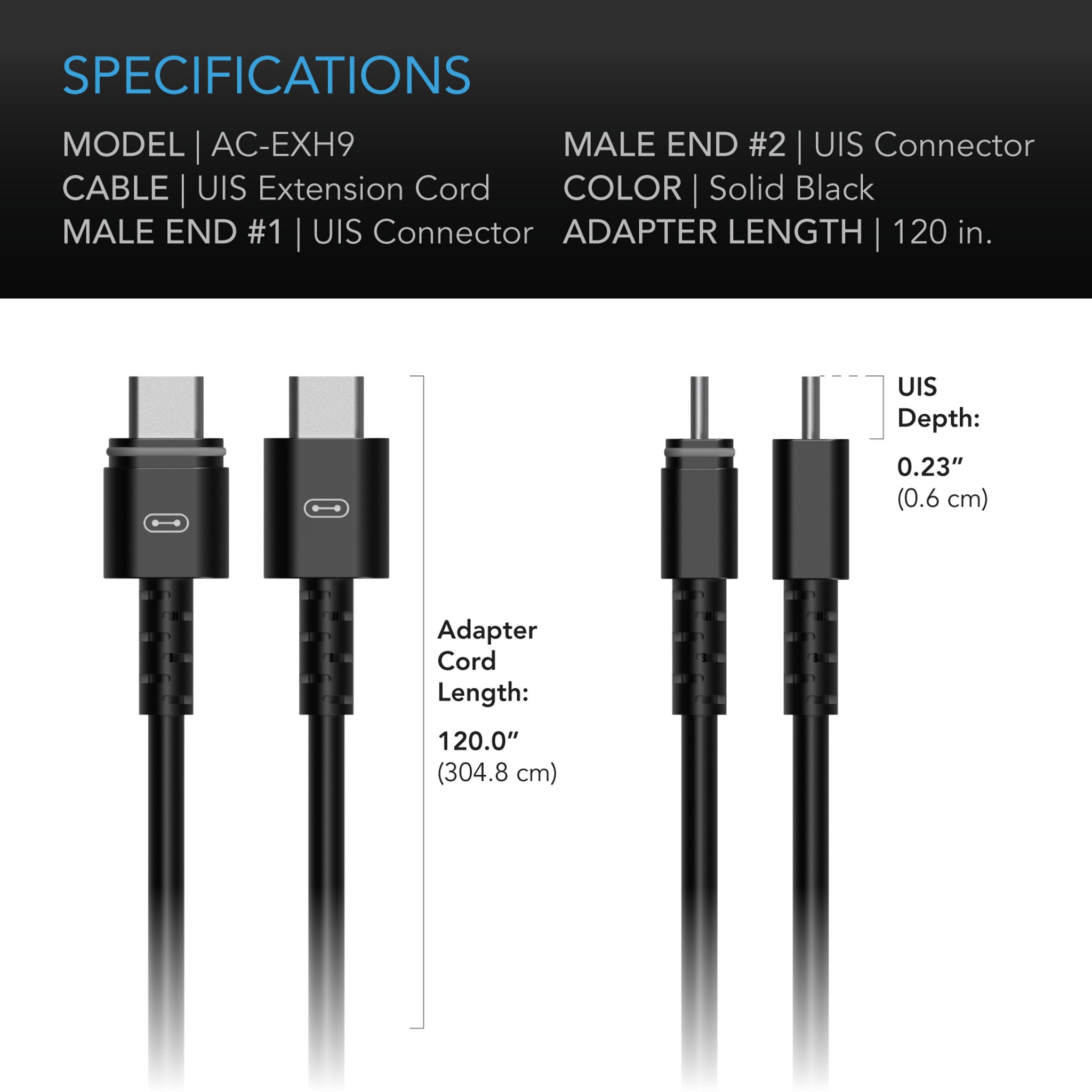 UIS to UIS extension cable, 3m